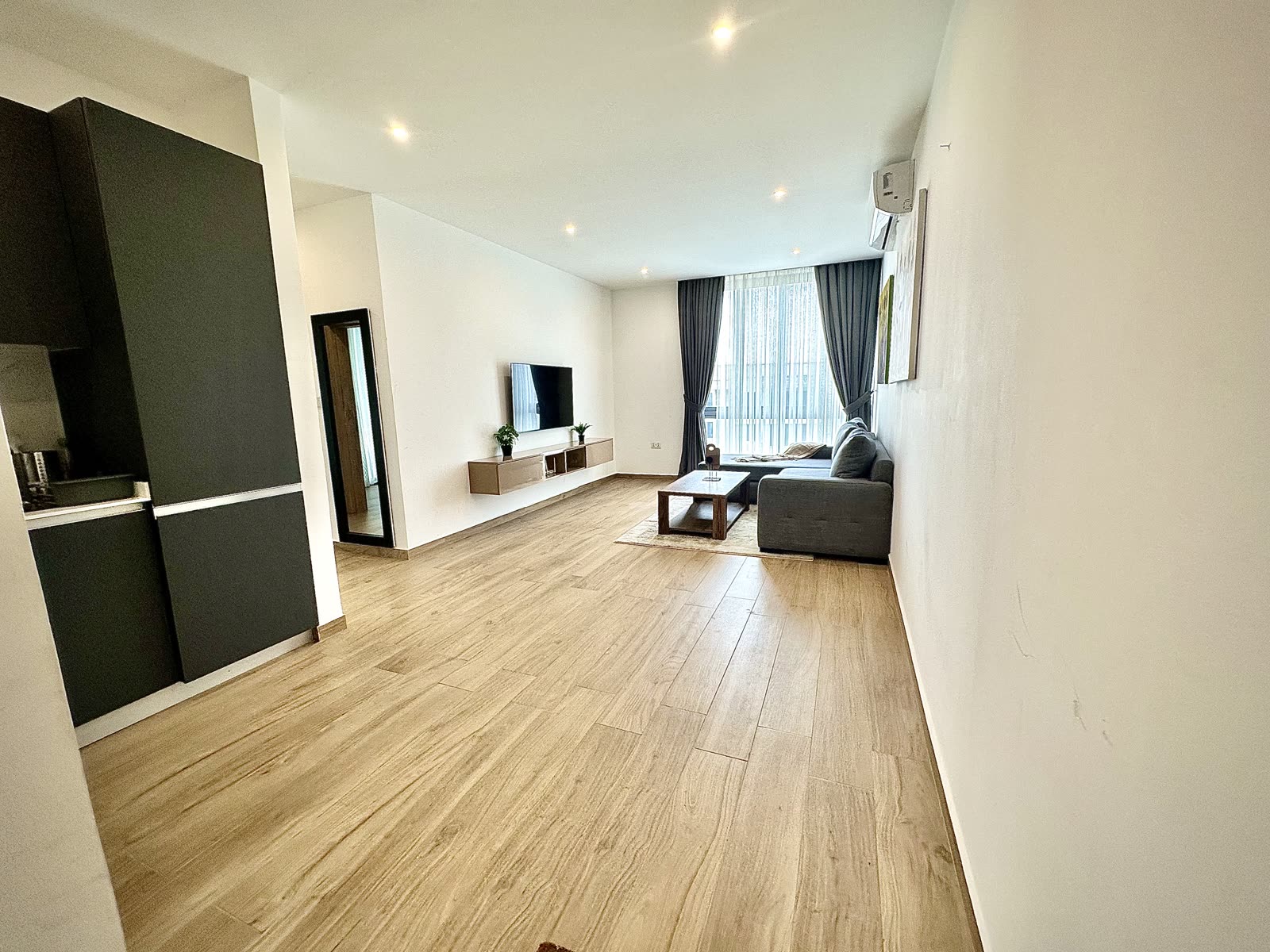 Open-plan living and dining area