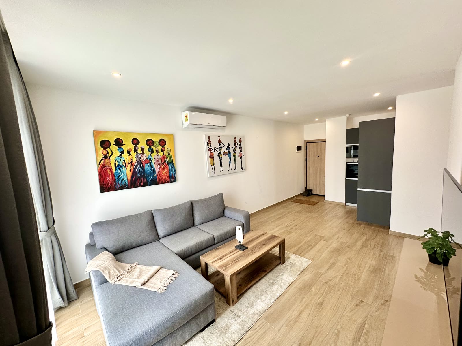 Living room with African art