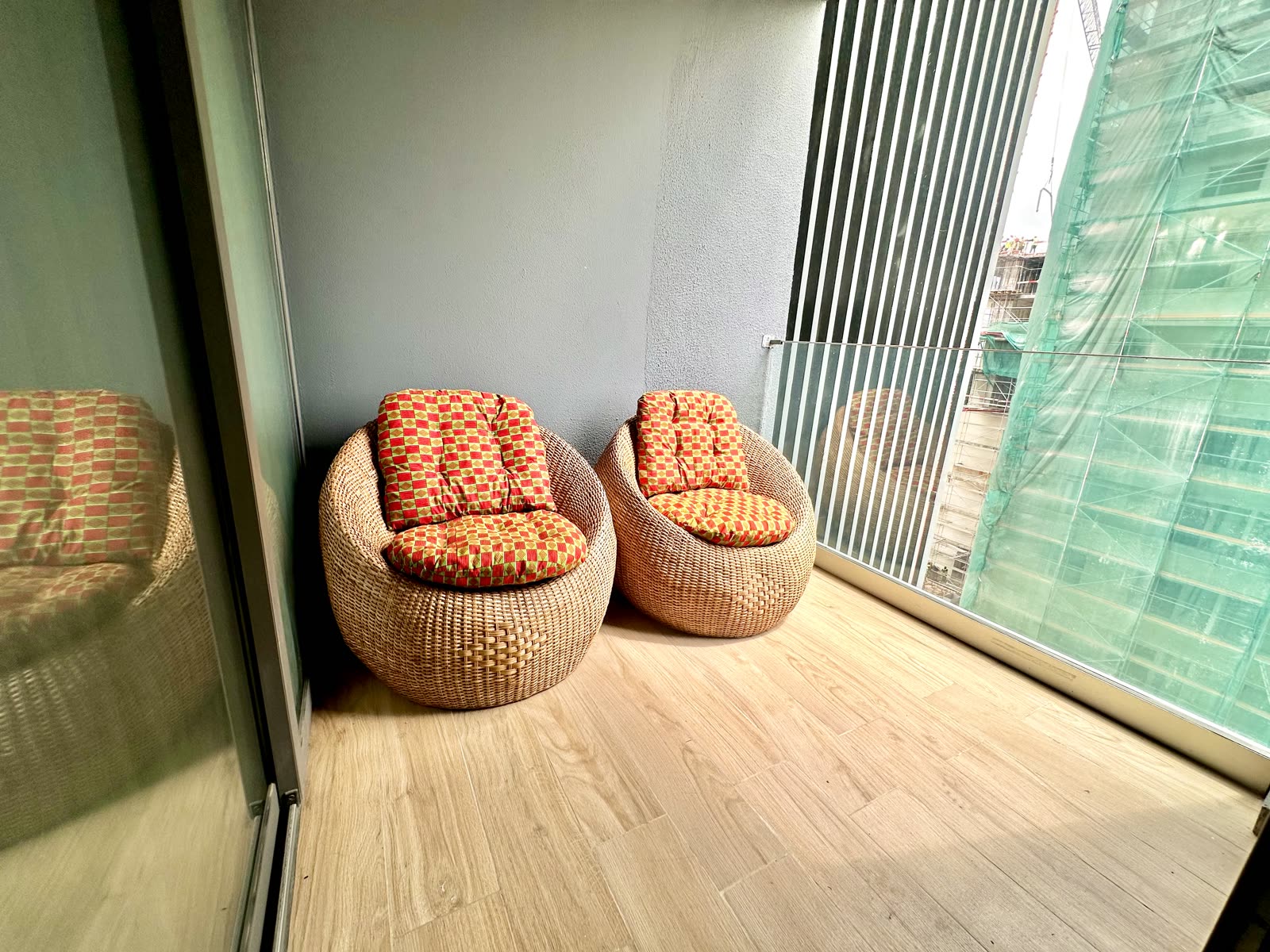 Private balcony with city views